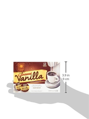 Copper Moon Single Serve Coffee Pods for Keurig K-Cup Brewers, Medium Roast, Caramel Vanilla Blend, 12 Count