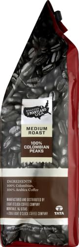 Eight O'Clock Coffee 100% Colombian Peaks Whole Bean Coffee, Medium Roast, 11 Ounce (Pack of 1) - Rich, Winey & Full Bodied