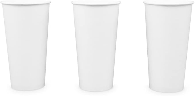 Paper Cups 20 oz 200 Pack for Coffee & Tea Made in USA | Bulk 200 Count for Home, Office, Restaurants & Parties | Recyclable Disposable 20 Ounce To-Go Cups for Hot Drinks
