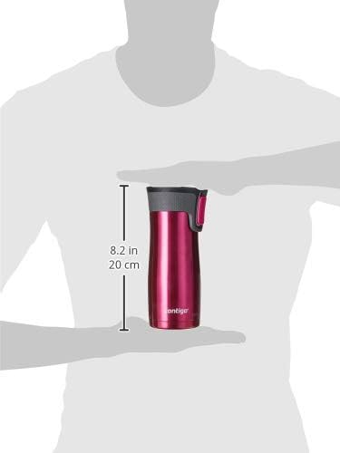 Contigo West Loop Stainless Steel Vacuum-Insulated Travel Mug with Spill-Proof Lid, 16oz 2-Pack, Very Berry & Steel Colors, Keeps Hot to 5h & Cold to 12h
