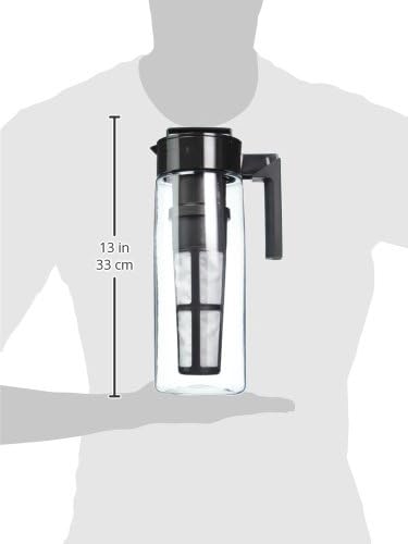 Takeya Tritan Cold Brew Coffee Maker - Airtight Pitcher with Leak-Free Lid - BPA-Free Cold Brew Maker with Silicone Handle - Dishwasher-Safe Pitcher for Homemade Cold Brew - 2 Quart, Black