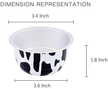 KEISEN 3 2/5" 150ml 100/PK 6oz Disposable Aluminum Foil Cups for Muffin Cupcake Baking Bake Utility Ramekin Cup (cowline)