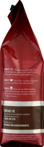 Eight O'Clock Coffee 100% Colombian Peaks Whole Bean Coffee, Medium Roast, 11 Ounce (Pack of 1) - Rich, Winey & Full Bodied