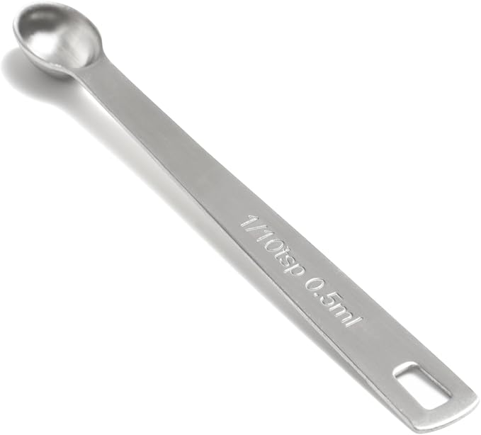 1PCS 1/10 Teaspoon(1/10tsp, 0.5ml) Single Tiny Measuring Spoon, Small Individual Stainless Steel Measure Spoons Only