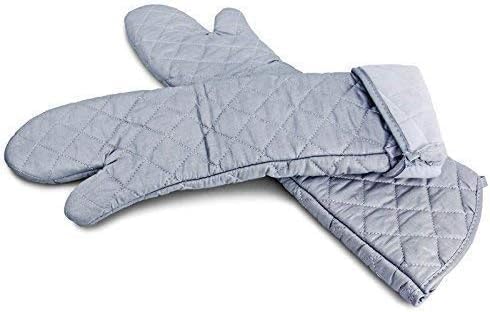 Extra Long 23 Inch Heat Resistant Oven Gloves New Cotton Oven Mitts Kitchen Gloves High Temperature Cooking Tool BBQ Gloves (23-Inch)