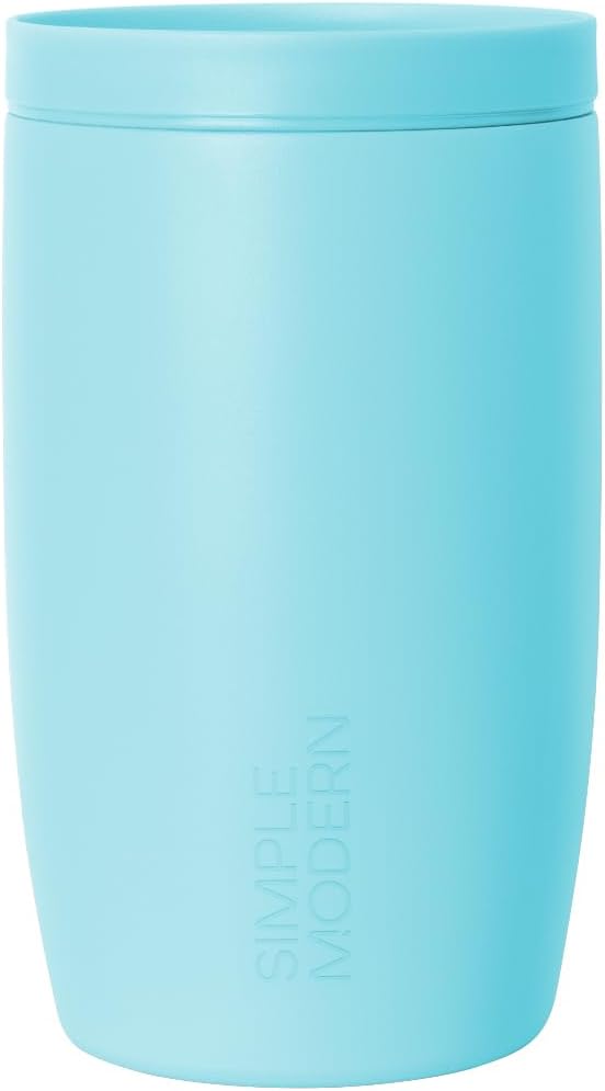 Simple Modern Travel Coffee Mug Tumbler with 360° Lid | Ceramic-Lined Insulated Stainless Steel Cold Brew Iced Coffee Cup | Gifts for Women Men Her Him | Voyager Signature | 12oz | Nantucket Tides