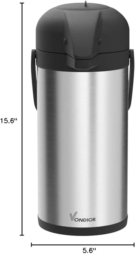 Coffee Carafe for Keeping Hot - 102oz/3L Airpot Coffee Dispenser with Pump - Insulated Stainless Steel Hot Beverage Dispenser for Parties - Thermal Carafe for Hot Drinks Water Tea Chocolate
