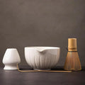 TANG PIN Matcha Set - Match Bowl and Whisk,15 OZ, Matcha Scoop | Matcha Whisk Stand (Chasen Holder) - 4pc Perfect Matcha Kit for Matcha Tea Ceremony (White)