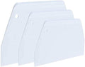 Luckycivia 3-Piece Trapezoidal Plastic Scraper - Multi-Function Kitchen Tool for Pizza Dough, Pastry, Cake (White)
