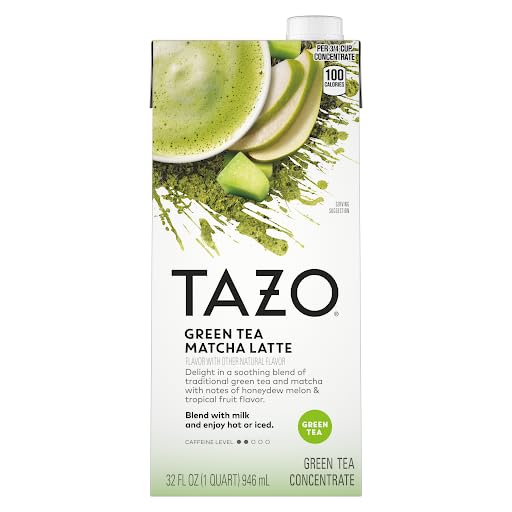 TAZO Tea Concentrate Green Tea Matcha Latte & Skinny Chai Latte 32 Fl Oz (1ea) (Variety Pack)