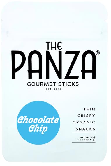The Panza Chocolate Chip Gourmet Cookie Snack Thin & Crispy | Organic, Non-GMO, 100% Natural Ingredients | Mini Pouch 0.7 oz