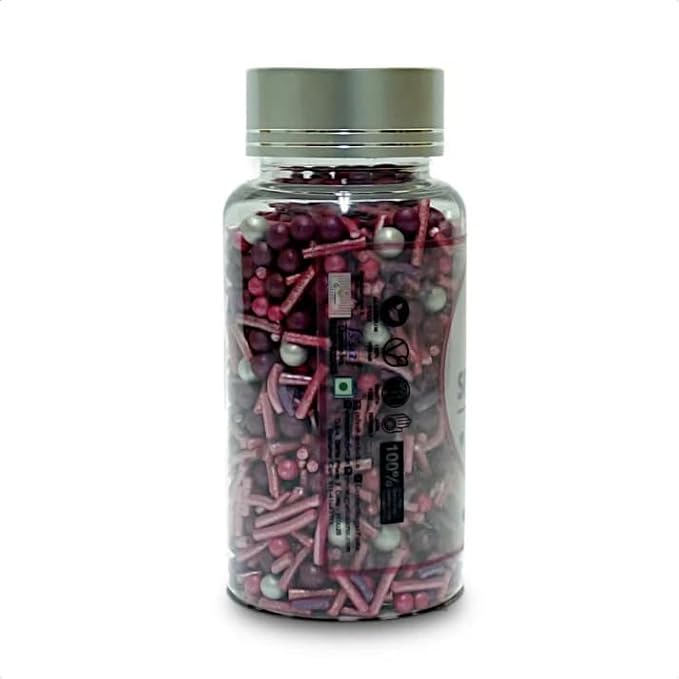 Confect Cake Decorating Sprinkles Mix – Pink & Purple Jimmies with Pearl Sugar Balls – Edible Cupcake & Cookie Topping for Baking, Party & Holiday Treats | Vegan, Gluten-Free, Soy-Free, Dairy-Free, Palm Oil-Free- 4.2 Oz
