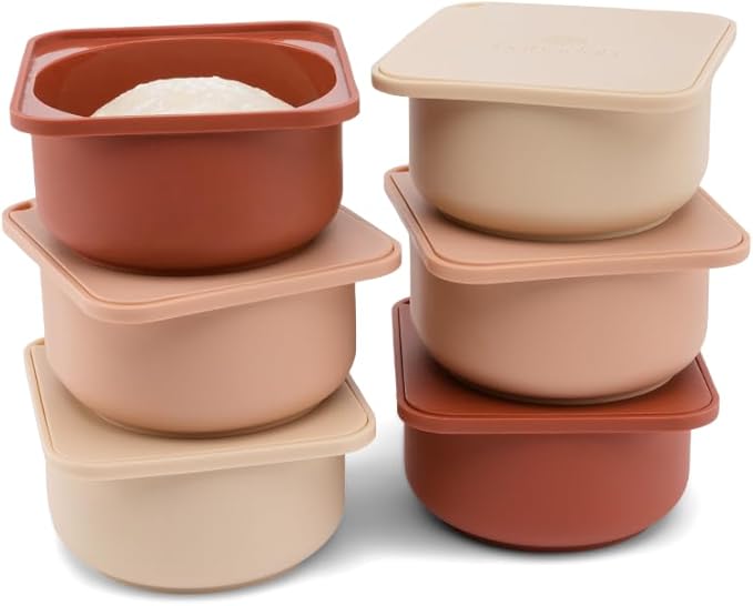 Babadoh Pizza Dough Proofing Silicone Containers with Lids | Pizza Making Accessories | Set of 6 | Multi Spice (2 Sesame, 2 Scallop, 2 Nduja) | Original Size (make 12" Pizzas)