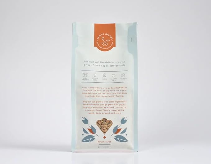 Sweet Diane’s Granola – Standard Size (12 oz): Organic, Low-Sugar, High-Fiber, Gluten-Free, Vegan, Delicious Breakfast and Snack Topper (Classic Size, Original Recipe)