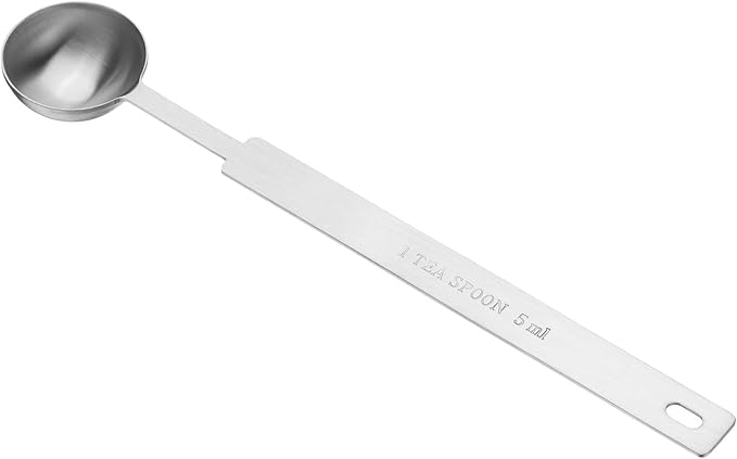HARFINGTON Single Measuring Spoon 1tsp (1/3tbsp, 5ml) Teaspoon/Tablespoon 430 Stainless Steel Single Tiny Square Bowl Measuring Spoon Long Handle Measure Scoop