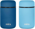MIRA 2 Pack Insulated Food Jar Thermos for Hot Food & Soup, Compact Stainless Steel Vacuum Lunch Container, 13.5 oz, Sky, Denim