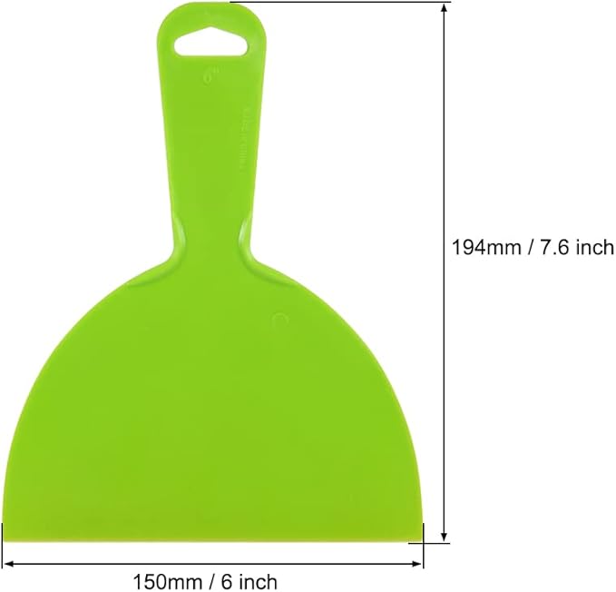 uxcell Putty Scraper 6" Plastic Flexible Putty Knives Disposable Spreader for Taping Drywall Wall Painting Green 2pcs
