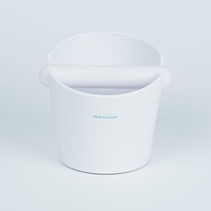 Coffee Knock Box for Coffee, ABS Coffee Grind Knock Box, Shock-Absorbent Durable Coffee Espresso Knock Box Dump Bin Grind Waste Removable Detachable Knock Bar and Non-Slip Base (White)