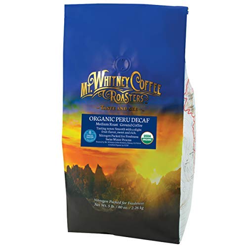 Mt. Whitney Organic Swiss Water, Low Acid, Decaf Coffee from Peru (Ground, 5 Lb)