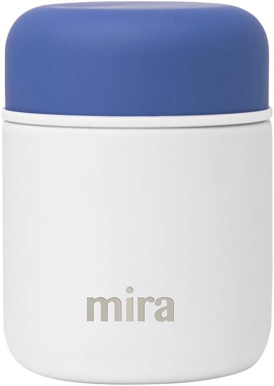 MIRA 9oz Insulated Food Jar Thermo for Hot Food & Soup, Compact Stainless Steel Vacuum Lunch Container - White