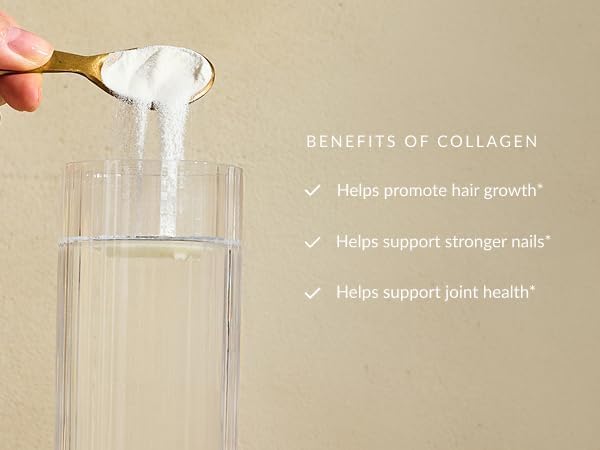 Beam Collagen Powder, Collagen for Women, Collagen with Hyaluronic Acid, Collagen Peptides Type 1 and 3, with Biotin, Grass Fed Bovine, Third-Party Tested, Best for Coffee, Vitamin C, 60 Servings