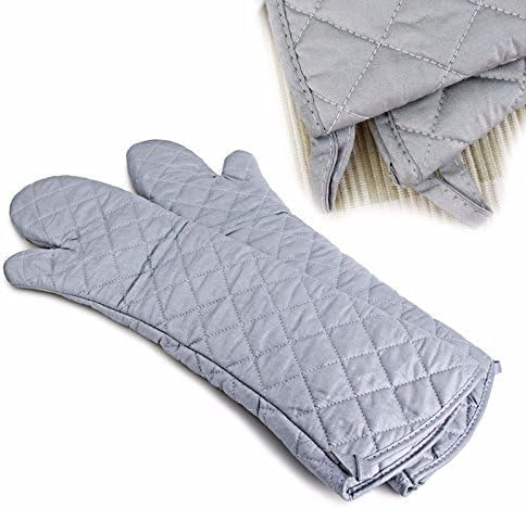 Extra Long 23 Inch Heat Resistant Oven Gloves New Cotton Oven Mitts Kitchen Gloves High Temperature Cooking Tool BBQ Gloves (23-Inch)