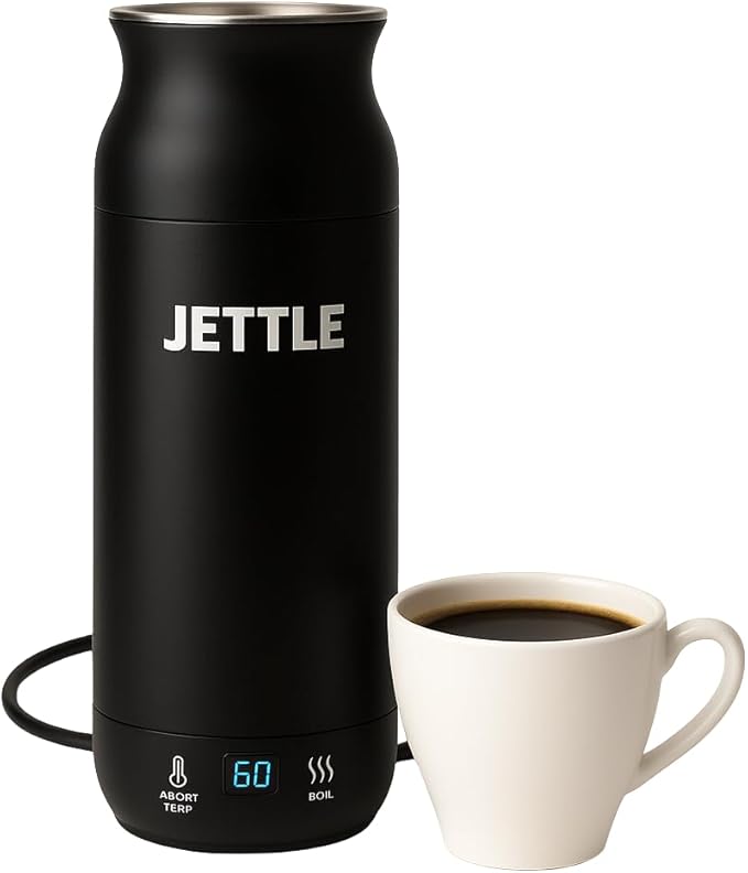 Electric Kettle - Travel Portable Heater for Coffee Tea Milk Soup - Stainless Steel Travel Water Boiler tea pot with Temperature Control - LED - Automatic Power Off - 450ml - Kitchen Appliance