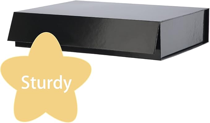 Gift Boxes Black 11x7.8x2.3 Inches, Magnetic Gift Boxes with Lids for Presents (5 Pack)
