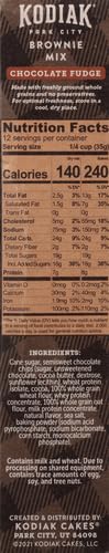 Kodiak Brownie Baking Mix, Chocolate Fudge, High Protein,100% Whole Grains, (Pack of 1)