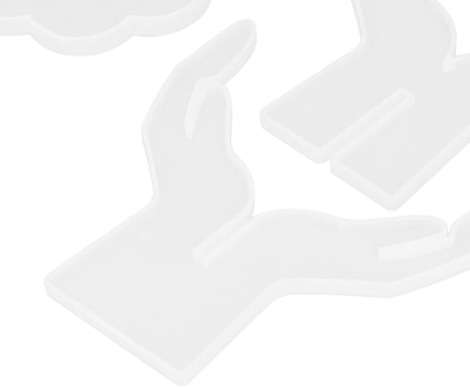3Pcs DIY Silicone Flower Pot Shelf Mold Easy Demoulding Unique Shape Suitable for Resin Crafts (Double-Hand Flat pad Mold 60-742)