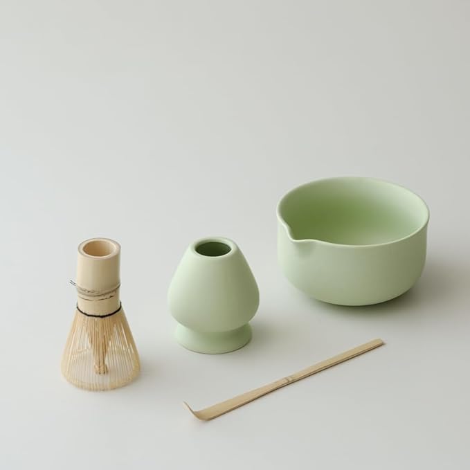 Matcha Kit - Premium Matcha Whisk Set with Traditional Bamboo Tools, Ideal Matcha Tea Set for Home (Mint Green)