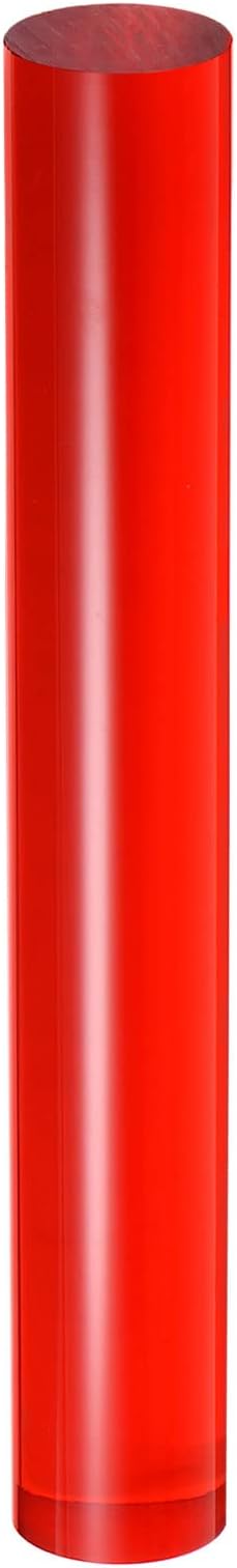 HARFINGTON Acrylic Clay Roller 7.28 Inch x 1 Inch Solid Non-Stick Plastic Round Tube Roller Polymer Clay Rod Fondant Rolling Pin for Shaping, Sculpting, Modeling DIY Crafts, Red