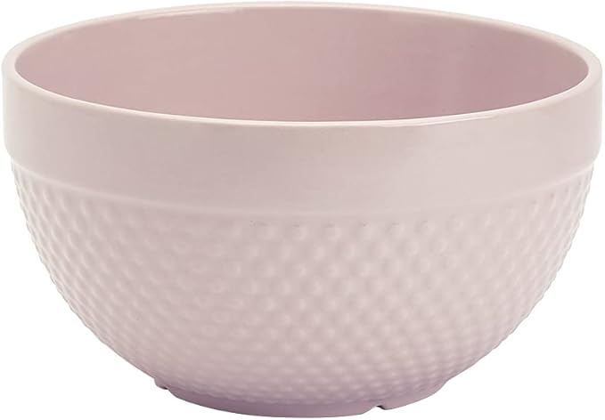 TTU Tabletops Gallery Hobnail Style 4 Piece Timeless Grey Stoneware Nesting Mixing Bowl Set for Baking and Cooking