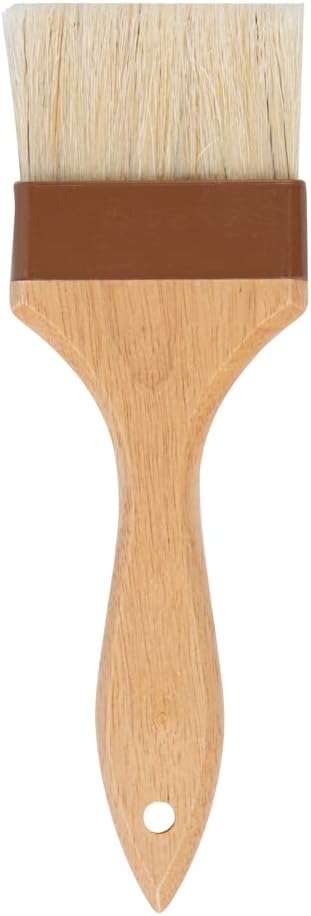 Restaurantware Pastry Tek 3 Inch Wide Buttering Brush 1 Boar Bristle Pastry Brush - Hardwood Handle Built-In Hanging Hole Wood Basting Brush Sturdy Ferrule For Glazing And Basting