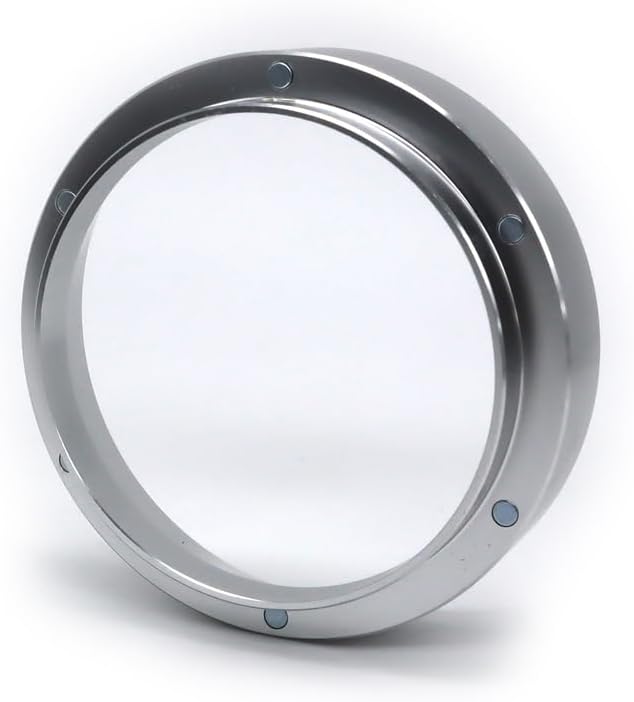 1pc Espresso Dosing Funnel 51/53/58mm Coffee Dosing Ring Aluminum Espresso Distribution Coffee Tool for Home Coffee Bar Shop College Dorm Room Apartment Essential Coffee Accessories (58mm, Silvery)