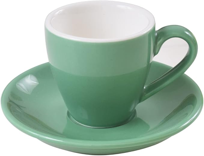 Porcelain Espresso Cup with Saucer, Espresso shot Cup, 80ml/2.7Oz, Cyan