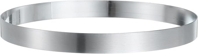 HARFINGTON Round Cake Ring 7.87 x 1 Inch Seamless Stainless Steel Pastry Mousse Dessert Ring Mirror Coating for Baking Cooking English Muffins Crumpet Making Tool