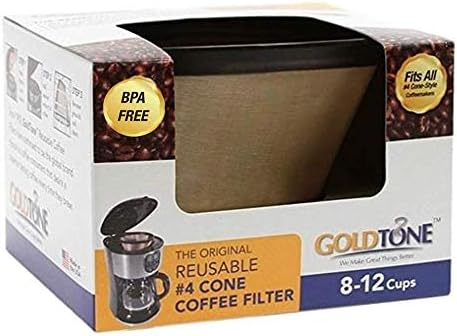 GoldTone Brand (Made in the USA) Reusable No.4 Cone Style Replacement Coffee Filter replaces your Cuisinart Permanent Coffee Filter for Machines and Brewers (1 Pack)
