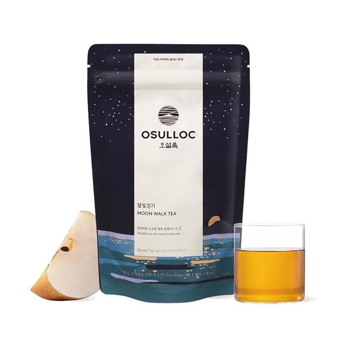 OSULLOC Moon Walk Tea (Korean Pear Flavor) | Sweet Fruit Tea | 20 Pyramid Tea Bags, 1.76oz