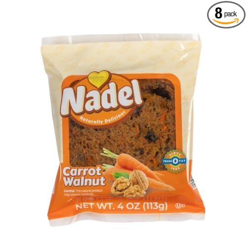 Nadel - NATURALLY DELICIOUS CARROT CAKE Slices, 8 Pack, Sweet Breads & Cakes Back to School lunch snack, breakfast bar