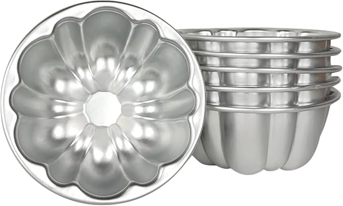 Weilan Cup Cake Molds Aluminum Molds for Jello Pudding Pan Cupcake Muffin Cups Cake Tartlets Nonstick for Steaming and Baking