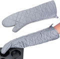 Extra Long 23 Inch Heat Resistant Oven Gloves New Cotton Oven Mitts Kitchen Gloves High Temperature Cooking Tool BBQ Gloves (23-Inch)