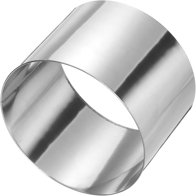 HARFINGTON Round Cake Ring 4 x 2.75 Inch Seamless Stainless Steel Pastry Mousse Dessert Ring Mirror Coating for Baking Cooking Making Tool