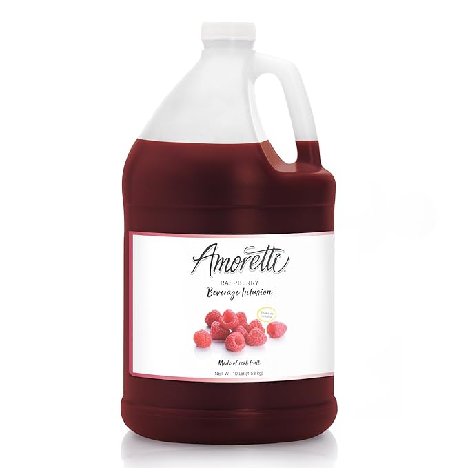 Amoretti - Raspberry Beverage Infusion - Drink Mix & Water Enhancer with Pump for Flavoring Cocktails, Waters, Teas, and other Beverages, Preservative Free