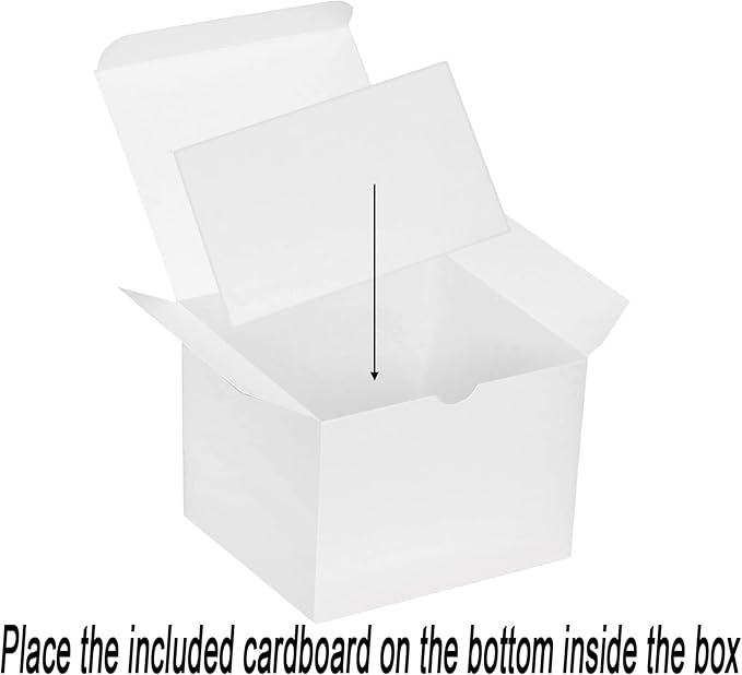 Xxcxpark 30 PCS White Gift Boxes 5x5x3.5 Inches, Decorative Party Favor Kraft Paper Gift Packaging Box with Lid for DIY Crafting, Cube, Cupcake, Kraft Present Boxes for Birthday, Wedding