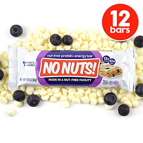 No Nuts! 100% Nut Free Dairy Free Vegan Protein Bars, Blueberry & Vanilla, Organic, Kosher, Egg-Free, Non-GMO & Dairy-Free Protein Bars
