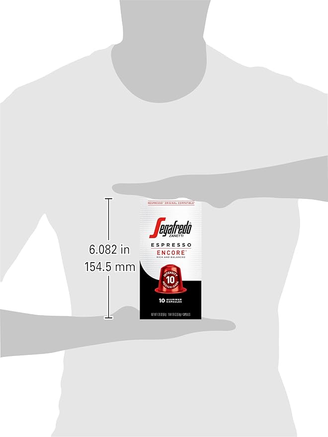 Segafredo Zanetti Espresso Capsules – Aluminum Pods for Nespresso Original Machines – Medium-Dark Roast Premium Espresso with a Rich Aroma – Balanced, Intensity 10 – Encore, 10 Count
