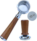 54mm Bottomless Portafilter 3 Ears Red Rosewood Handle Set – Fits 54mm Breville machines – Includes 18g Filter Basket, Updated Tamper with Constant 30lb Calibrated Spring Loaded & 1.7mm Puck Screen