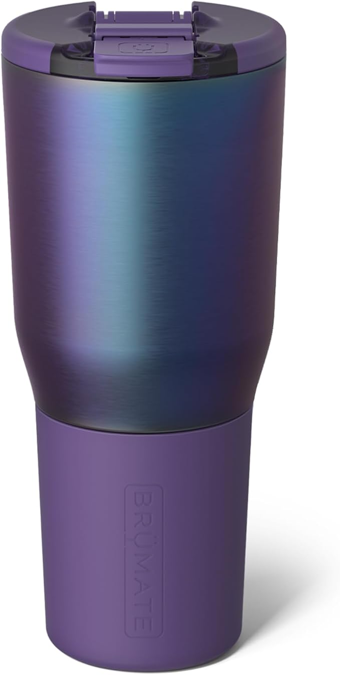 BrüMate Nav 35oz 100% Leak Proof Insulated Travel Tumbler with Magnetic BevLock™ Lid - Double Wall Cup-Holder Friendly Stainless Steel Mug (Dark Aura)