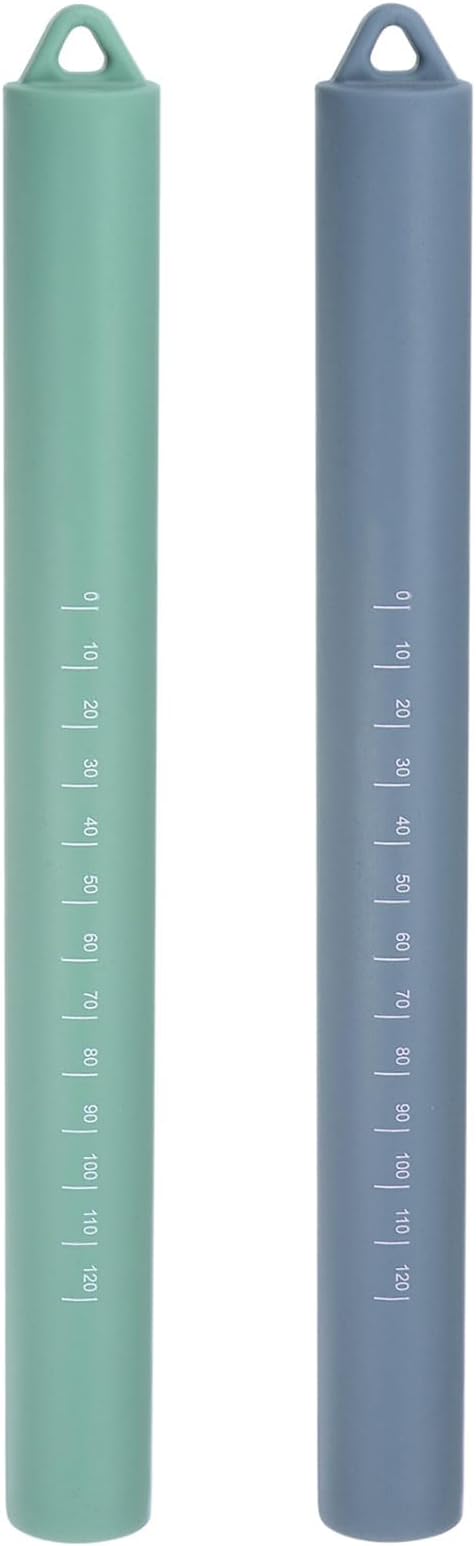HARFINGTON 2pcs Silicone Rolling Pin 10" Stainless Silicone Surface Non-Stick Stainless Steel Inner Core Dough Roller Kitchen Roller for Baking Pastry Pizza Fondant Bread, Blue,Green